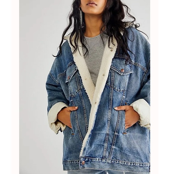 Free People-Denimist Serena Trucker Jacket New With stags Size M